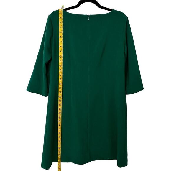 Eliza J Green Ponte Knit 3/4 Sleeves Front Pocket Shift Mini Dress (12) - Picture 8 of 15